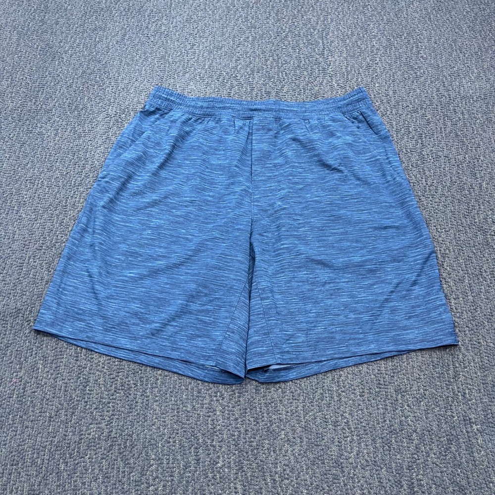 Lululemon Mens XL Blue Space Dye Athletic Training Shorts 9 Inch Inseam LM7AB1S